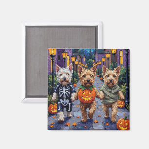 Imán Perros Terrier de Trigo en Disfraces de Halloween