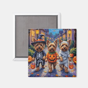 Imán Perros Yorkshire Terrier con disfraces de Hallowee