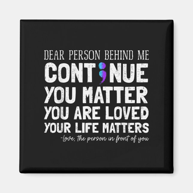 Imán Person Behind Me Suicide Prevention &amp; Depressi (Frente)