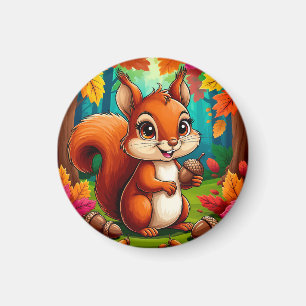 Imán Personaje de ardilla de dibujos animados adorable 