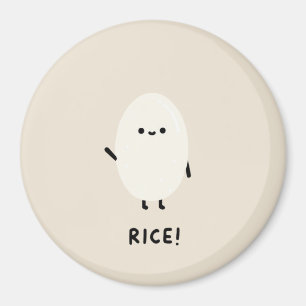 Imán personaje de arroz lindo minimal kawaii divertido 