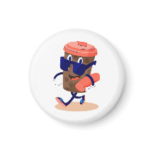 Personaje de café Guay y divertida