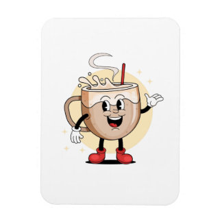 Imán Personaje de café juguetón y adorable