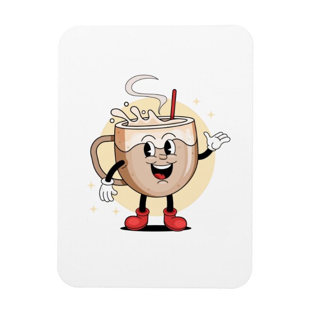 Imán Personaje de café juguetón y adorable (Vertical)