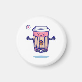 Imán Personaje de café Personalizado gracioso