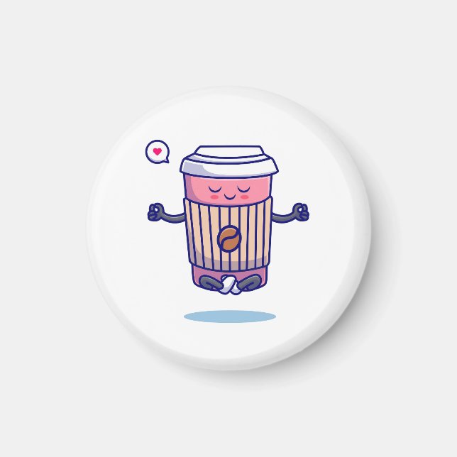 Imán Personaje de café Personalizado gracioso (Frente)