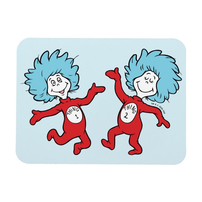Imán Personaje de Dr. Seuss Thing 1 y Thing 2 (Horizontal)