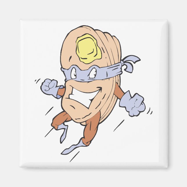 Imán personaje de superpanqueques de superhéroe tonto (Frente)
