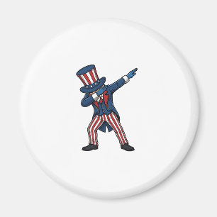 Imán Personaje Patriótico Dabbing Diseño Vector Vintage