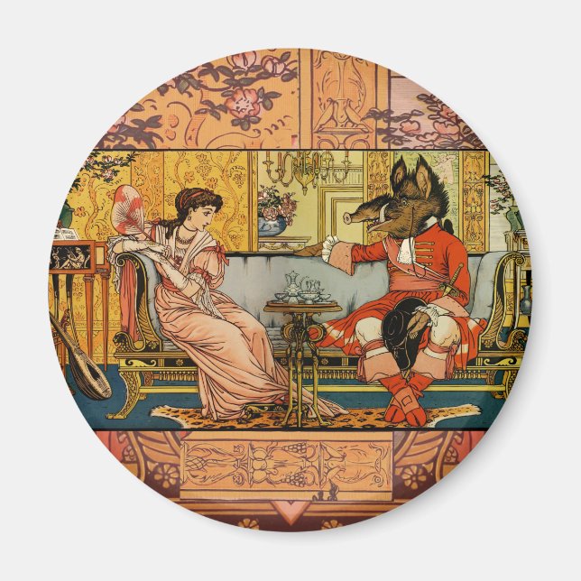 Imán Personajes de cuento de hadas clásicas de la besti (Frente)