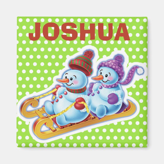 Imán Personajes de Snowman, Navidades del anillo de cla (Frente)