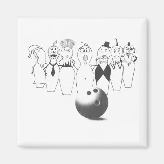 Imán Personajes divertidos del pin de bolos
