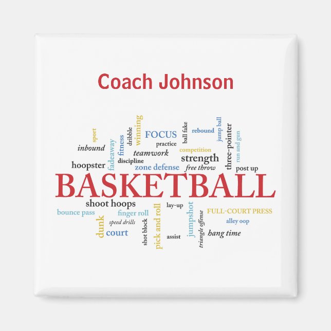 Imán Personalice al entrenador de baloncesto gracias en (Frente)