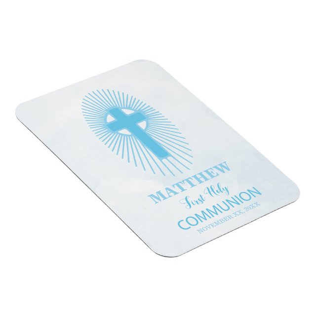 Imán Personalice, Blue First Holy Communia Cross Host (Lado Derecho)