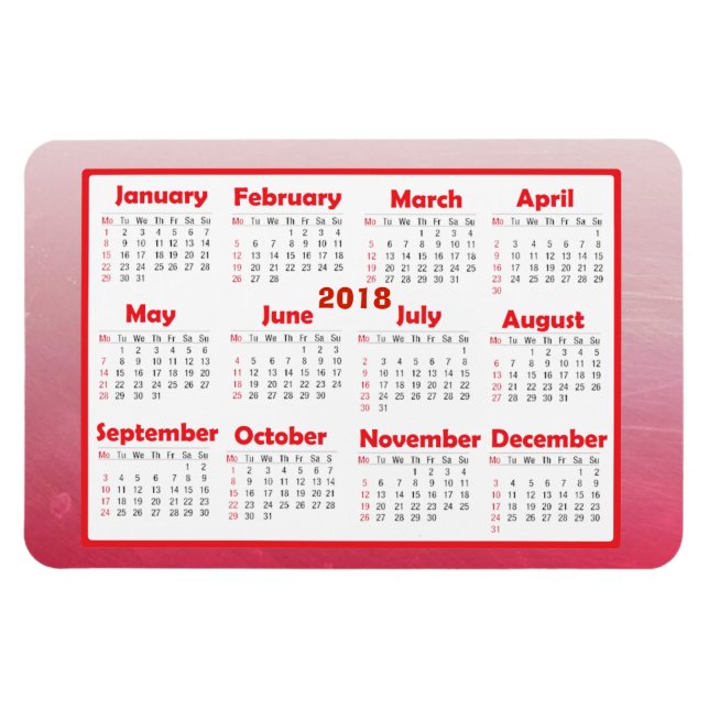 Imán Personalice este calendario de mini refrigerador d (Horizontal)