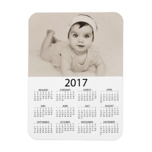 Imán Personalice este Mini Calendario de Photo 2017