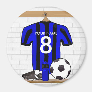Imán Personalised Black and blue football soccer Jersey