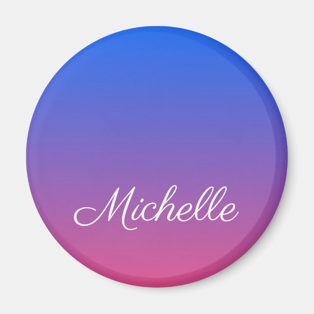 Imán Personalised blue and pink ombre gradient (Frente)