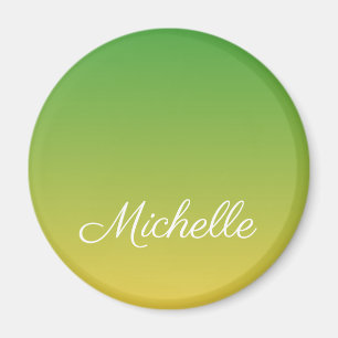 Imán Personalised green and yellow ombre