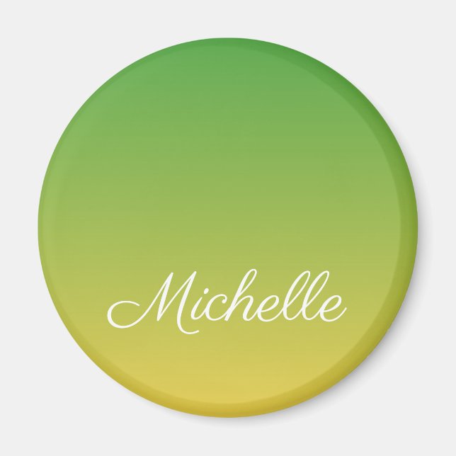 Imán Personalised green and yellow ombre (Frente)