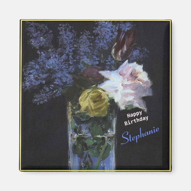 Imán Personaliza a los Rosas Tulips Lilacs en una bolsa (Frente)