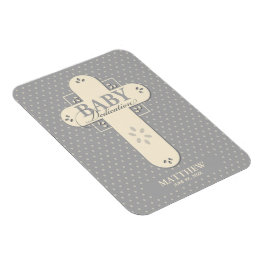 Imán Personaliza, Cremita y Cruz Gris para Dedicación d