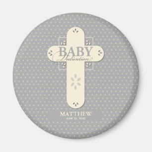 Imán Personaliza, Cremita y Cruz Gris para Dedicación d