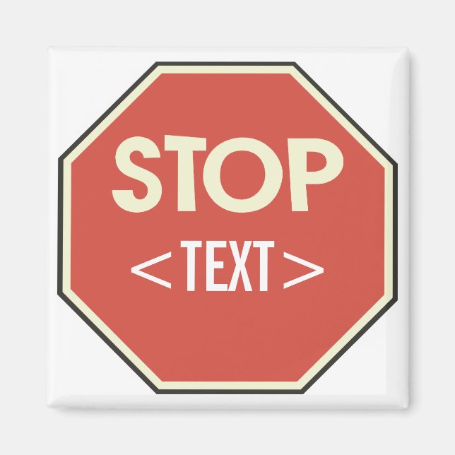 Imán Personaliza el diseño de la señal de STOP, <TEXT> (Frente)
