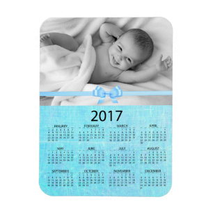 Imán Personaliza esta Foto Azul Calendario Mini 2017