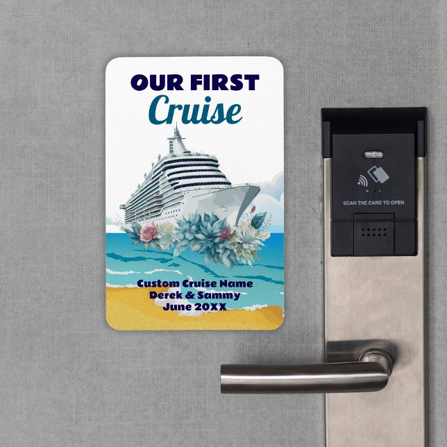Imán Personaliza Nuestra Primera Puerta de Cabina de Cr (Custom Our First Cruise Cabin Door Magnet
)