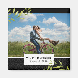 Imán Personaliza tu foto con laurel y damasco