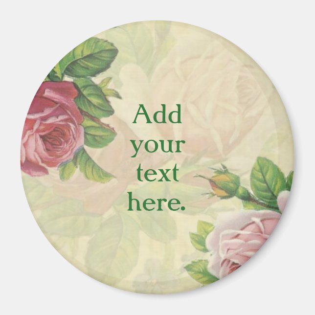 Imán Personaliza tu propio hermoso rosa/floral (Frente)