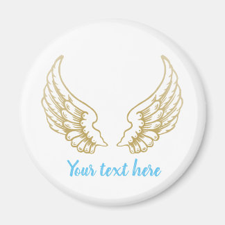 IMÁN PERSONALIZABLE ANGEL WINGS ROUND PEGATINA