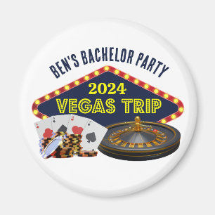 Imán Personalizable Bachelor Party Las Vegas Trip Casin