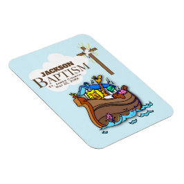Imán Personalizable, Bautizo de Niño Arca de Noé