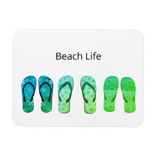 Imán Personalizable Beach Life and Flip Flops
