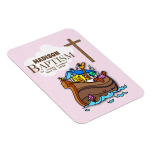 Imán Personalizable, bebé bautiza el arca de Noah