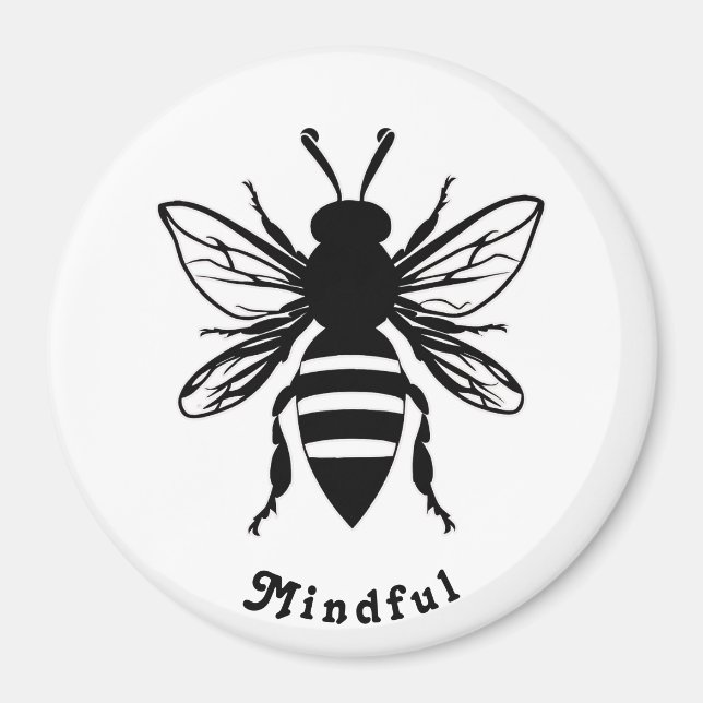 Imán Personalizable Bee Mindful Magnet (Frente)