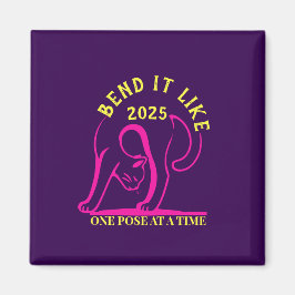 Imán Personalizable "Bend it like 2025" Gato de yoga
