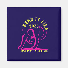 Imán Personalizable "Bend it like 2025" Gato de yoga