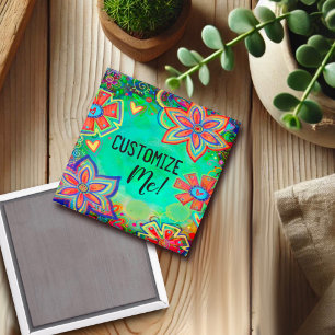 Imán Personalizable Bonito floral Inespirivitalidad div