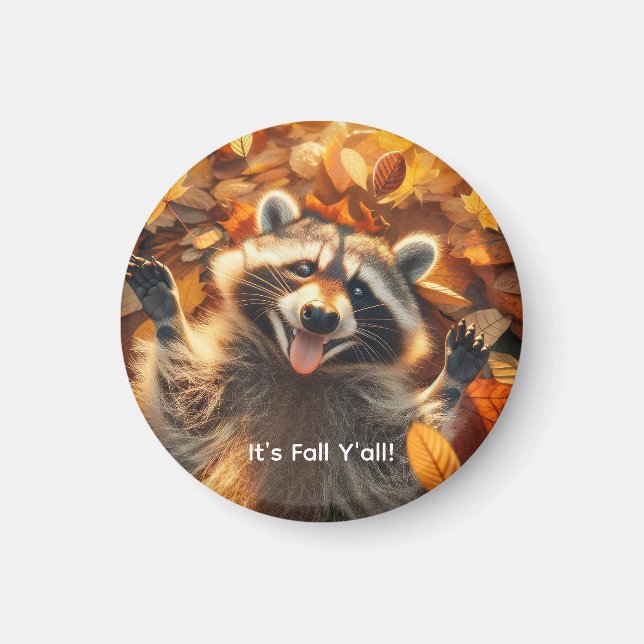 Imán Personalizable Cae Silly Raccoon (Frente)