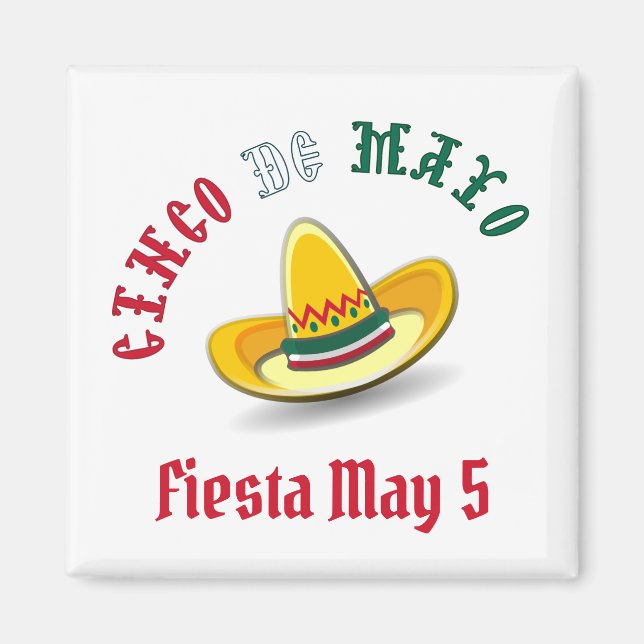 Imán Personalizable Cinco de Mayo 5 Fiesta (Frente)
