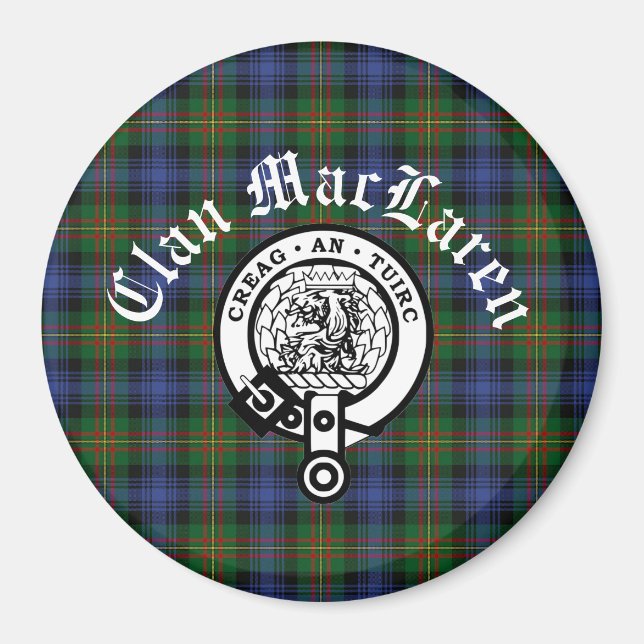 Imán Personalizable Clan MacLaren Escudo Badge & Tartan (Frente)