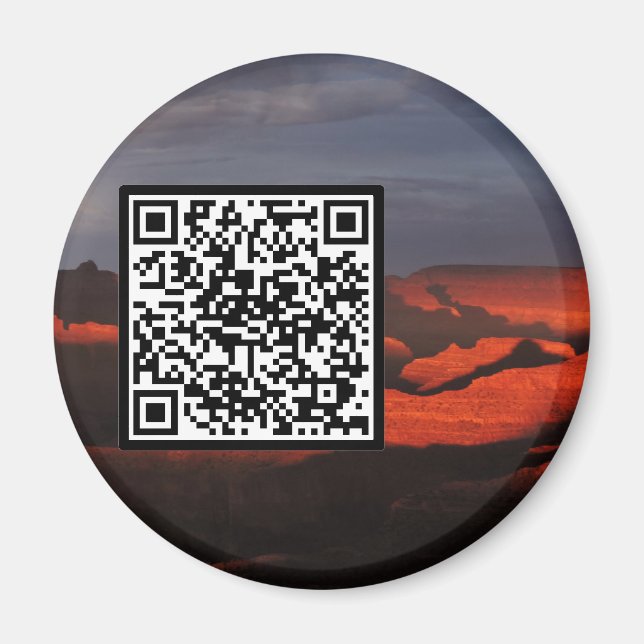 Imán Personalizable Código QR Gran Cañón Tormenta de la (Frente)
