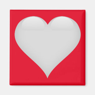 Imán Personalizable Corazón de vidrio blanco