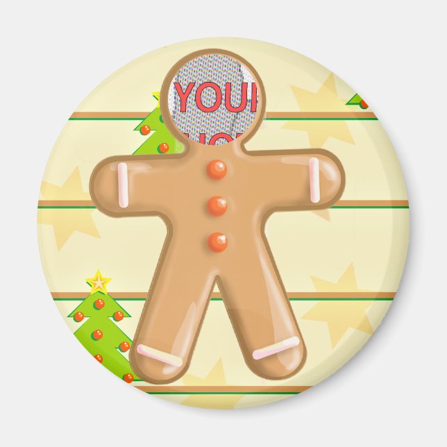 Imán Personalizable Cute Gingerbread Cookie (Frente)