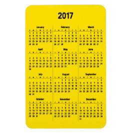 Imán personalizable de calendario 2017 negro grande
