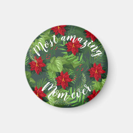 Imán Personalizable de flores de los navidades de Poins