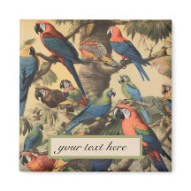 Personalizable de loros botánicos vintage